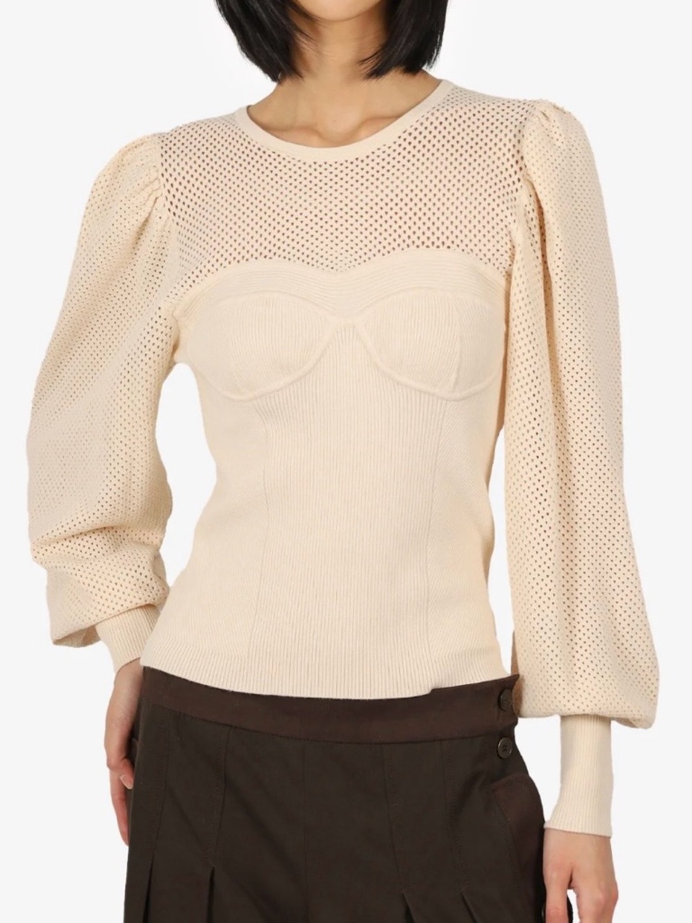 Ulla Johnson Emma puffed sleeve corset sweater